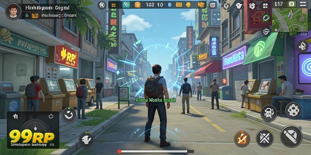 Tampilan gameplay yang menarik dalam simulasi kehidupan 99RP.