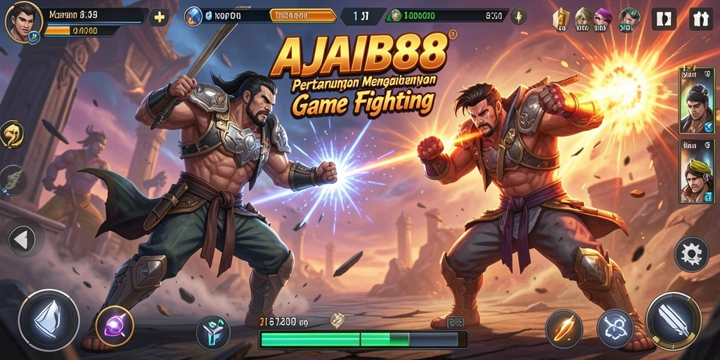 Tampilan aksi seru dalam gameplay AJAIB88 dengan pertarungan yang menegangkan.