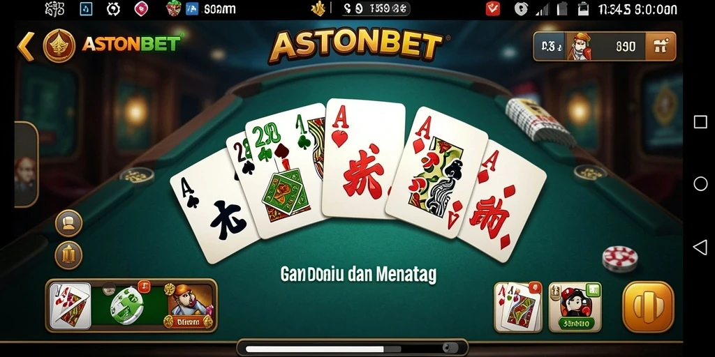Tampilan gameplay seru di ASTONBET dengan momen seru domino.