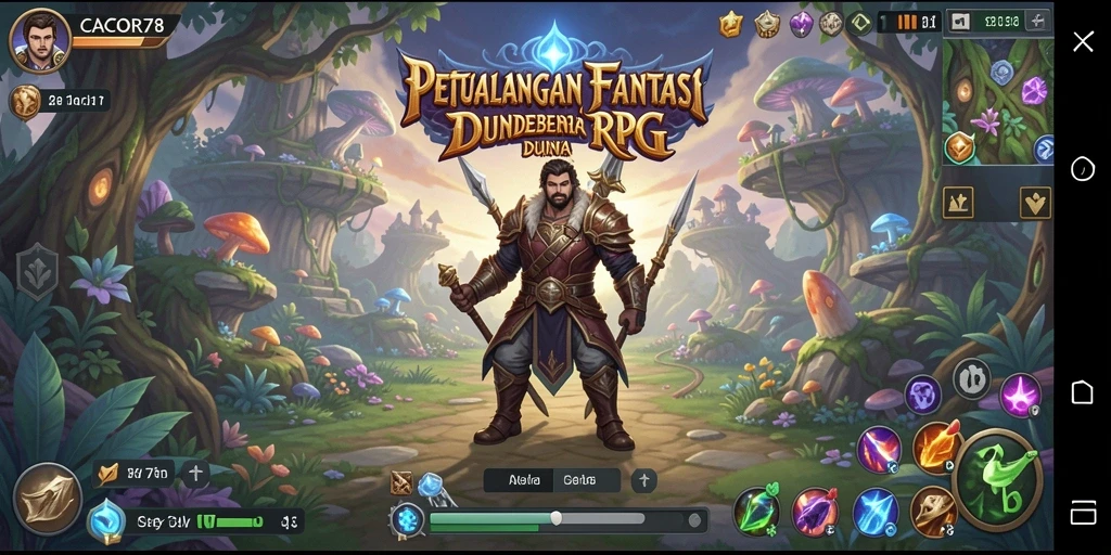 Screenshot gameplay menunjukkan pertarungan menegangkan dalam dunia RPG.