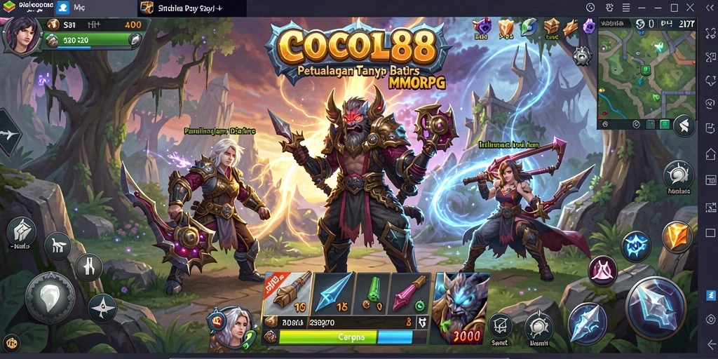 Screenshot gameplay COCOL88 yang menunjukkan petualangan seru dalam MMORPG.