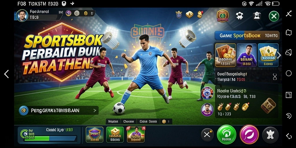 Screenshot gameplay F08 menunjukkan kemudahan menavigasi taruhan olahraga.