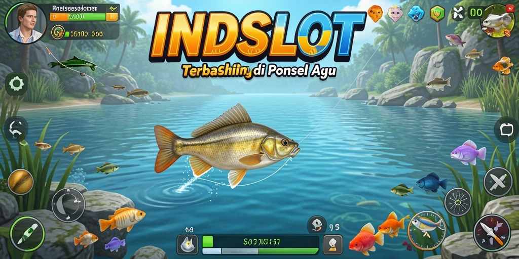 Screenshot INDSLOT yang menampilkan aksi memancing yang seru.
