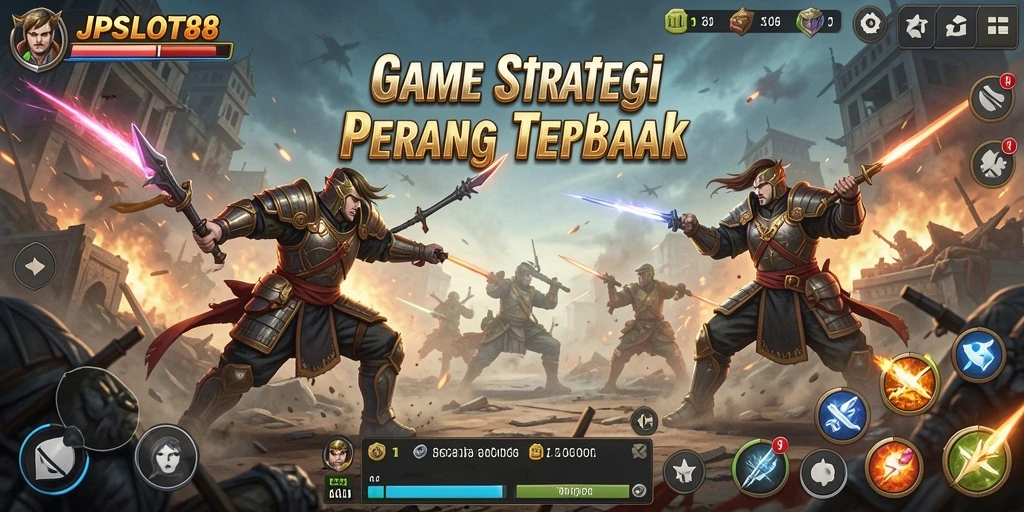 Tampilan gameplay JPSLOT88 dengan aksi pertempuran yang mendebarkan.
