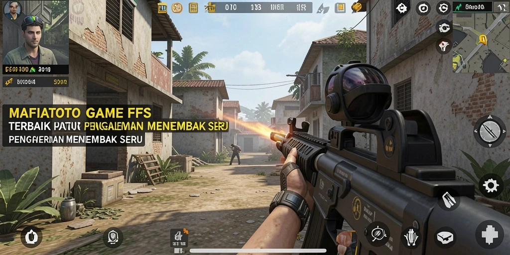 Screenshot gameplay MAFIATOTO dengan aksi tembak-menembak intens.