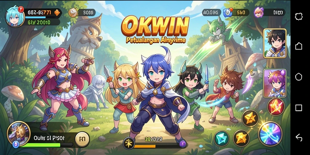 Tampilan gameplay seru yang memukau dalam dunia Anime.