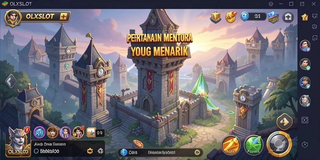 Tampilan menarik dari gameplay OLXSLOT di Tower Defense.