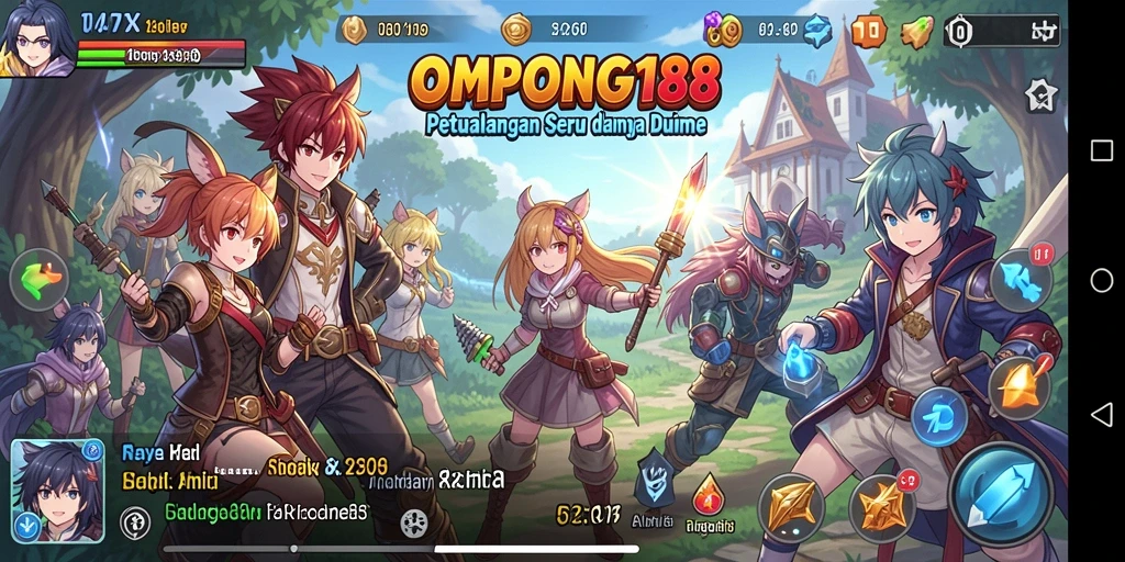 Tampilan gameplay seru yang penuh aksi dalam OMPONG188.