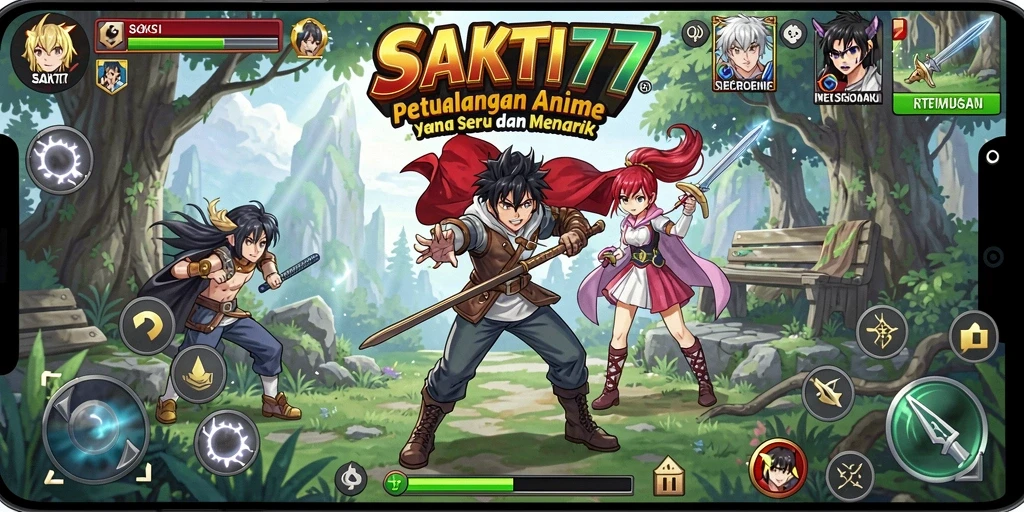 Tampilan gameplay epik dari SAKTI77 dengan karakter anime yang menakjubkan.