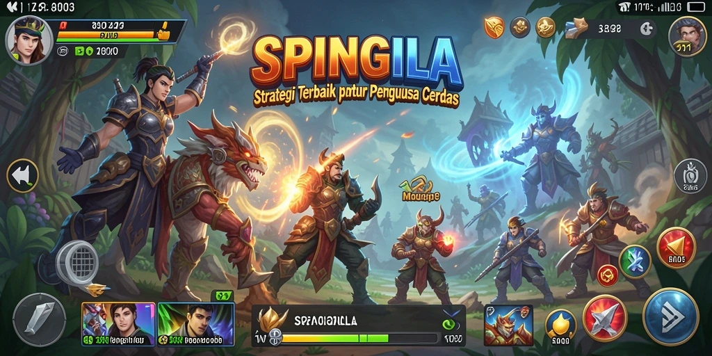 Tampilan gameplay mendebarkan dalam SPINGILA yang penuh strategi.