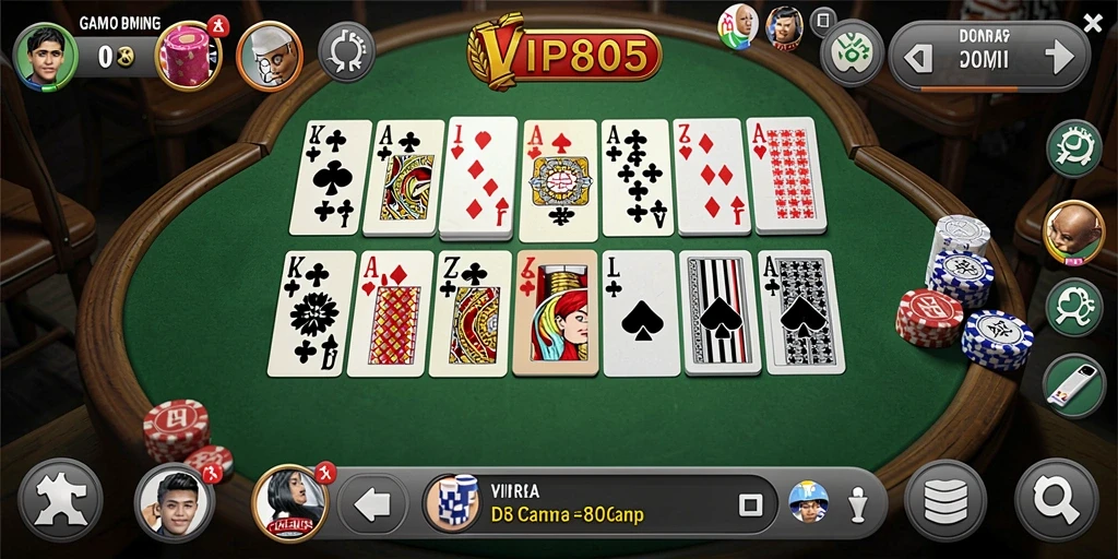 Tampilan gameplay seru dari VIP805 saat bermain Domino.