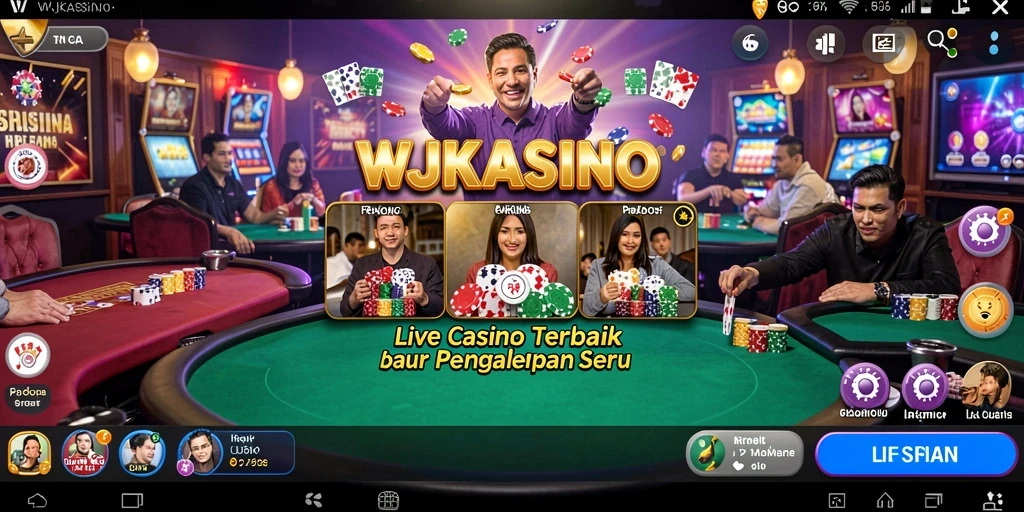 Tampilan gameplay mendebarkan di WJKASINO dengan dealer live.